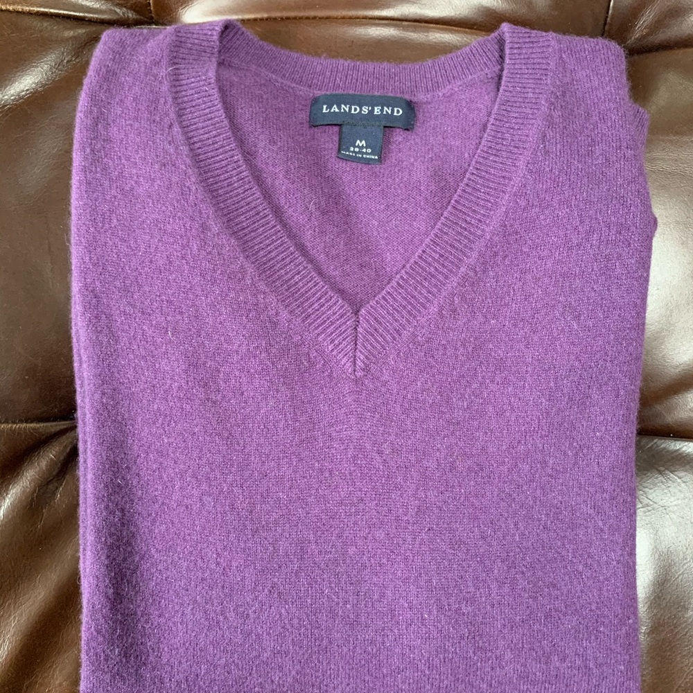Violet Cashmere VNeck Sweater